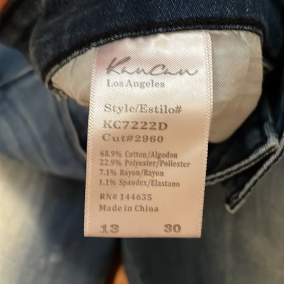 Kancan women’s jeans 13 30 cropped ankle distressed mid high rise blue denim - Picture 4 of 9